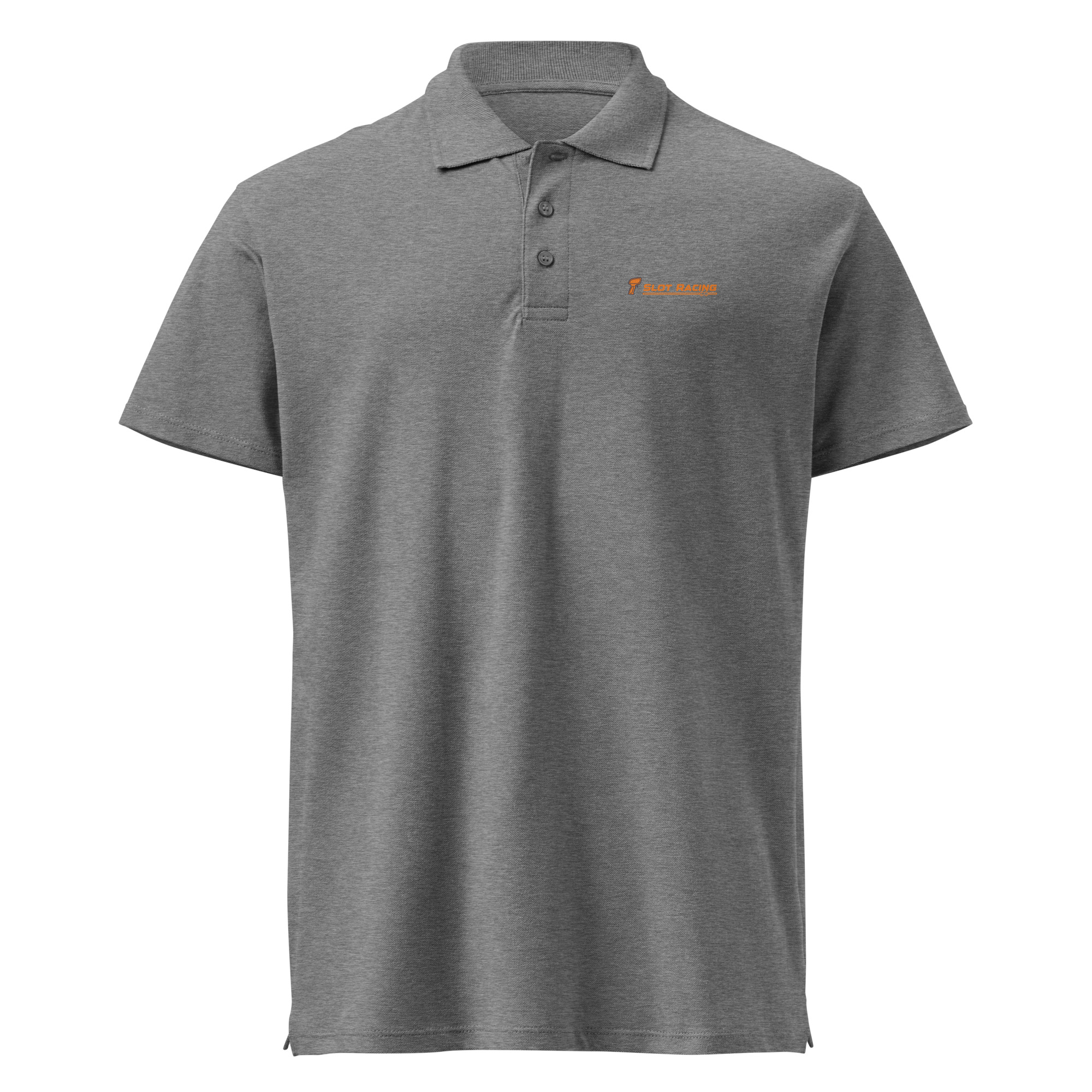 unisex premium pique polo shirt grey melange front 6a78b0908c1e5.jpg